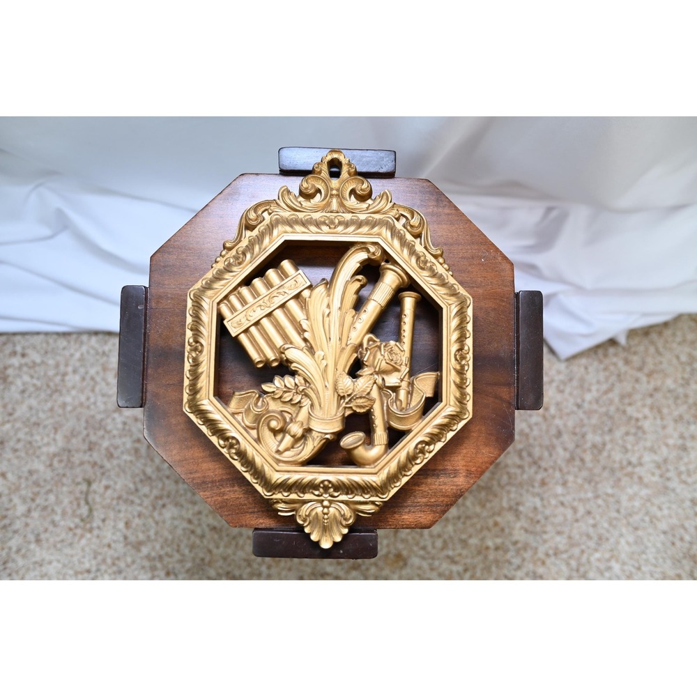 Vintage Homco Gold Plastic Wall Hanging Musical Pan Flute Ornate Decor 7402